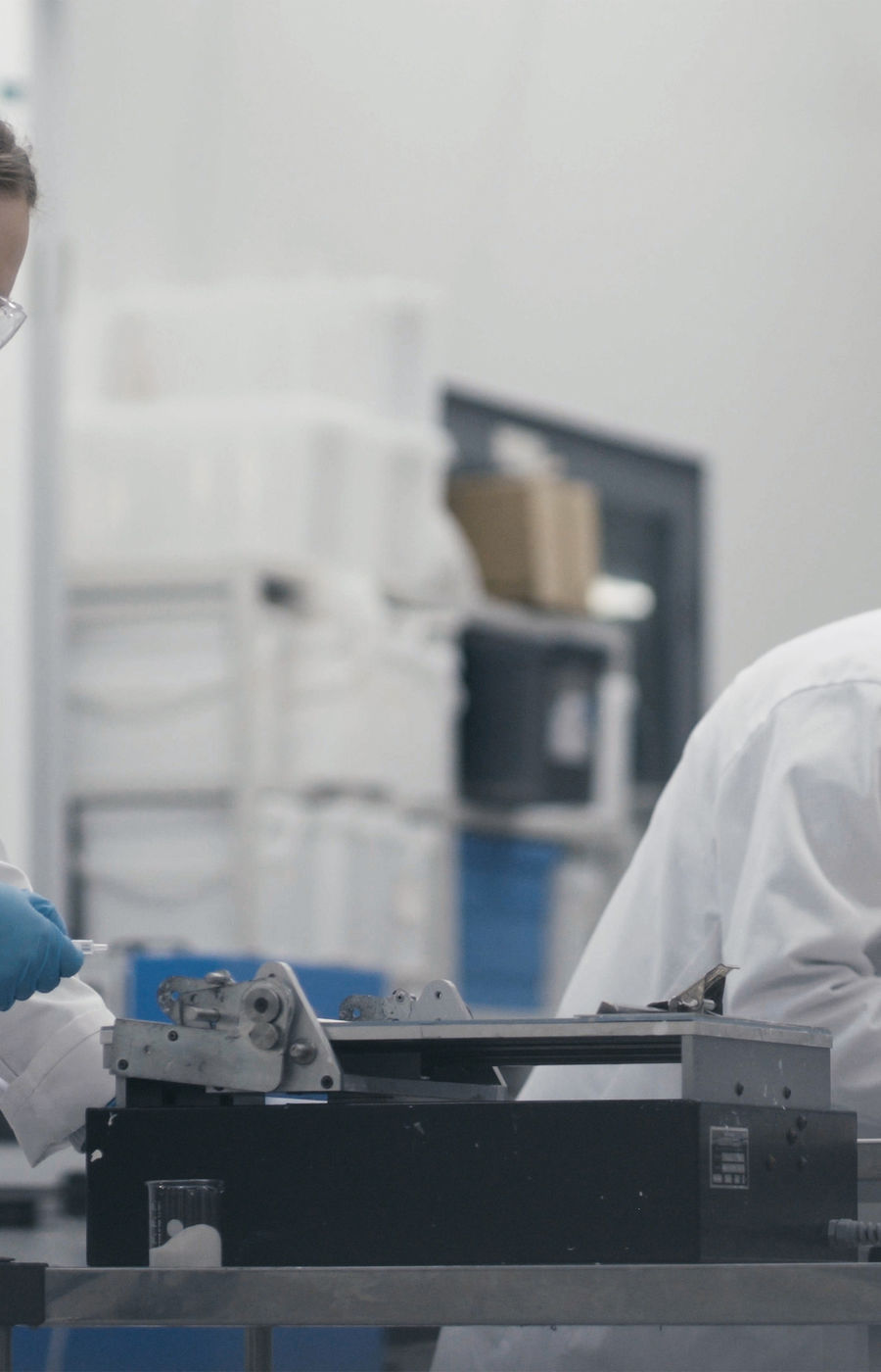 People working in a laboratory.