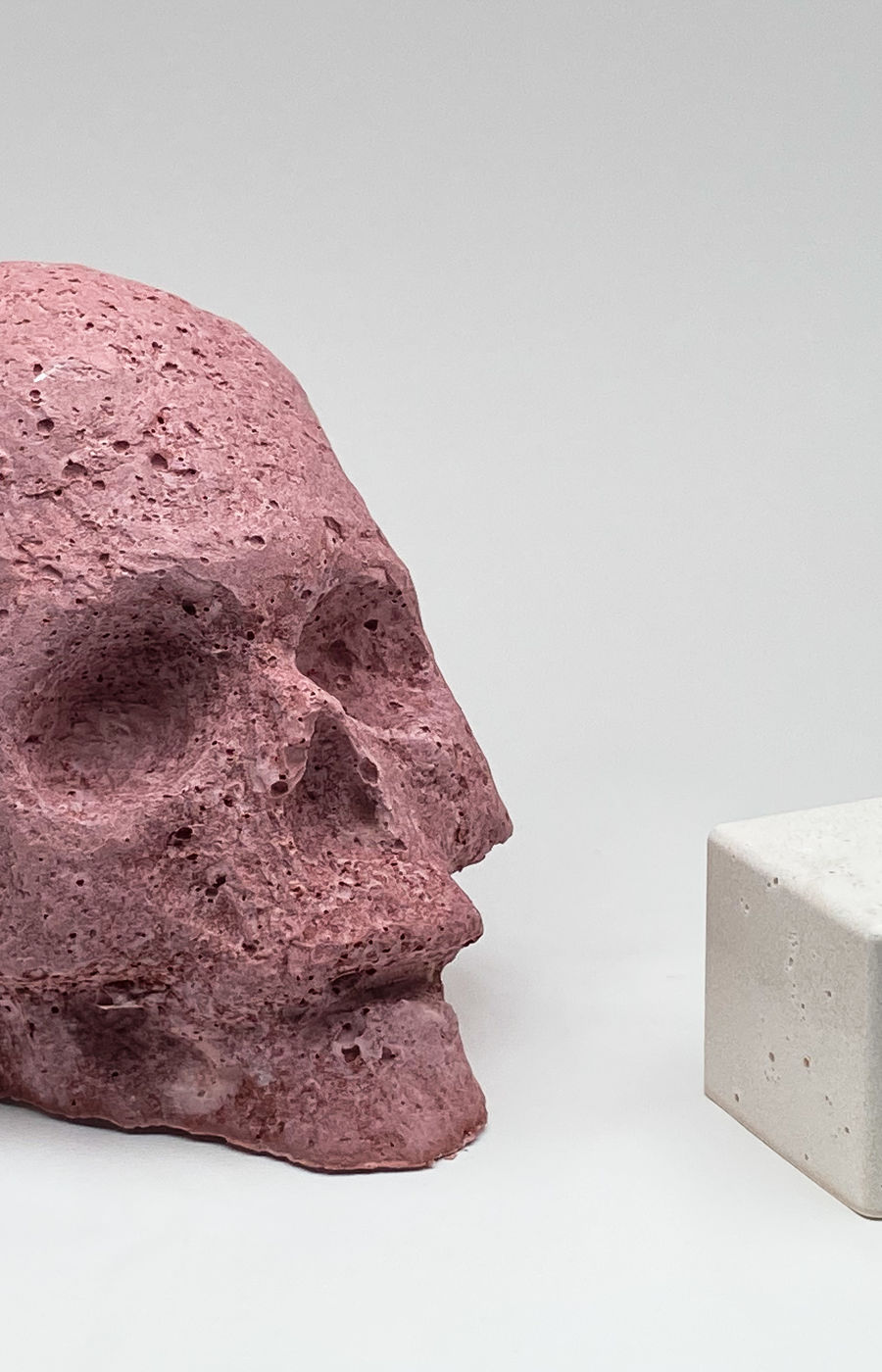 Geopolymer skull shape and cube