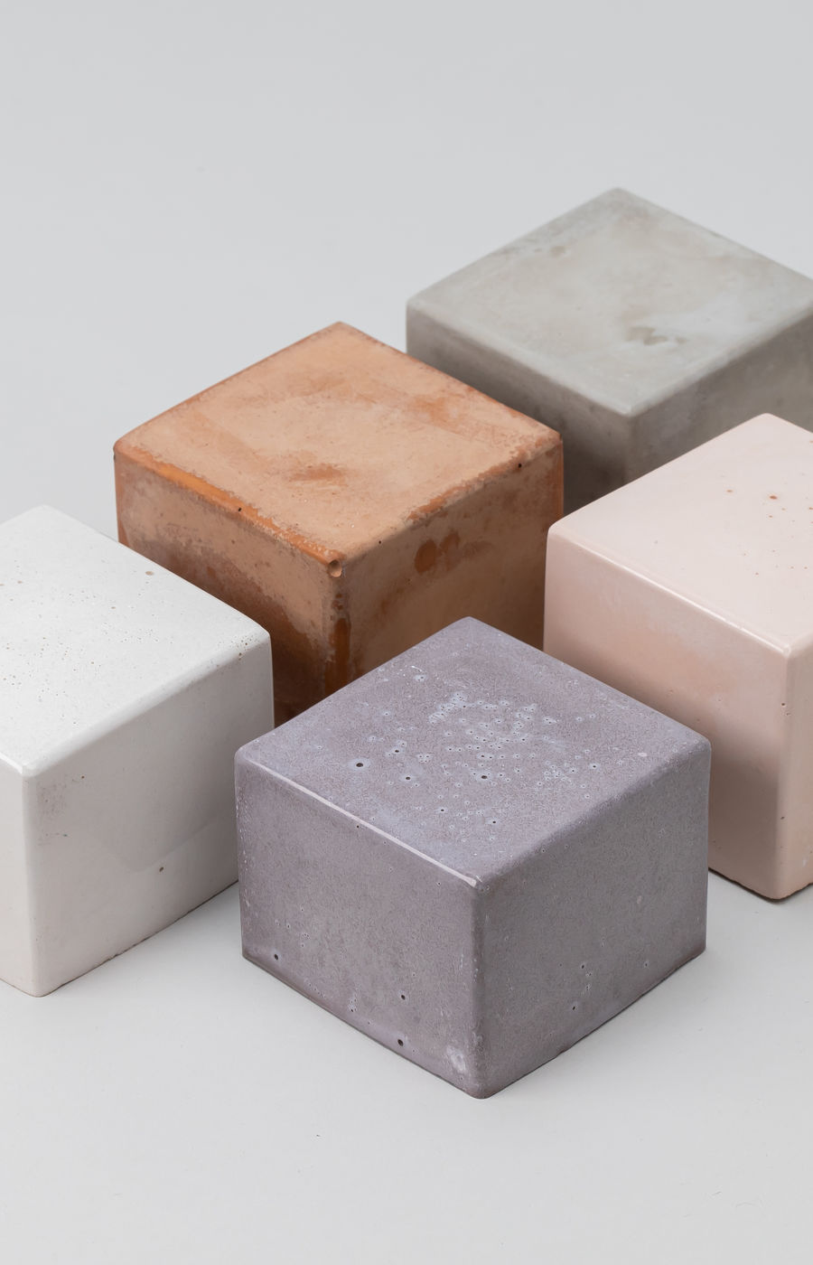 Radical Ceramics material sample cubes.